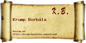 Krump Borbála névjegykártya